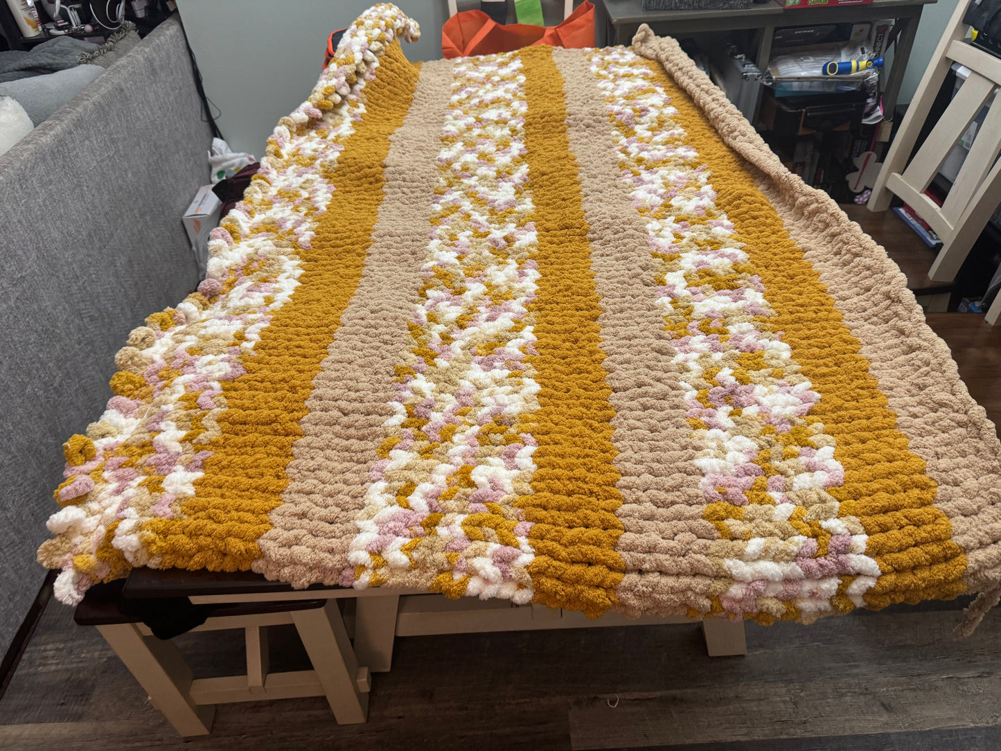 Winnie the Pooh inspired chunky blanket